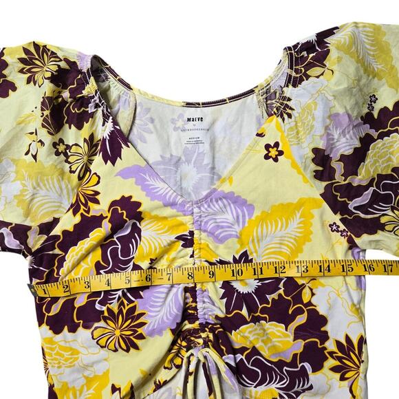 Maeve by Anthropologie Cinched Peasant Floral Top Size: M - Picture 3 of 5